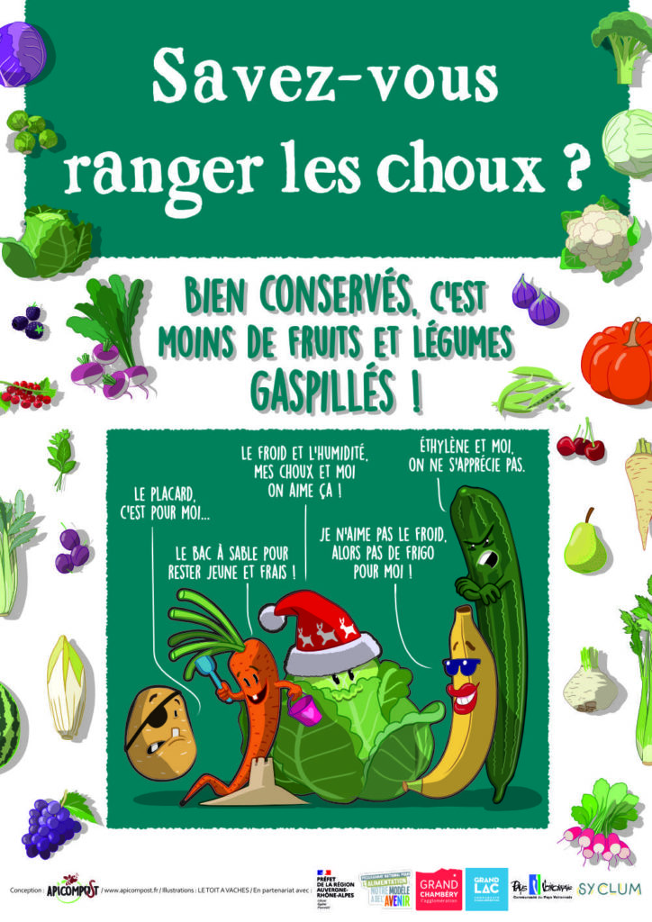 Affiche de sensibilisation aux bonnes pratiques de conservation des fruits et légumes