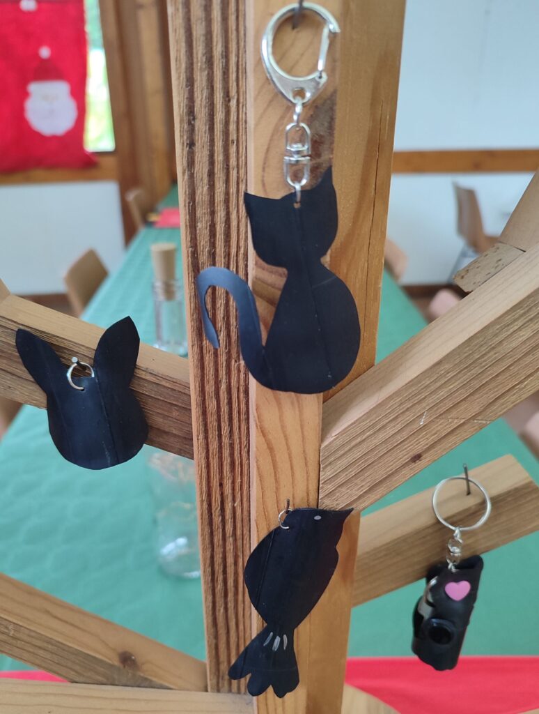 Différents portes clefs en chambre à air